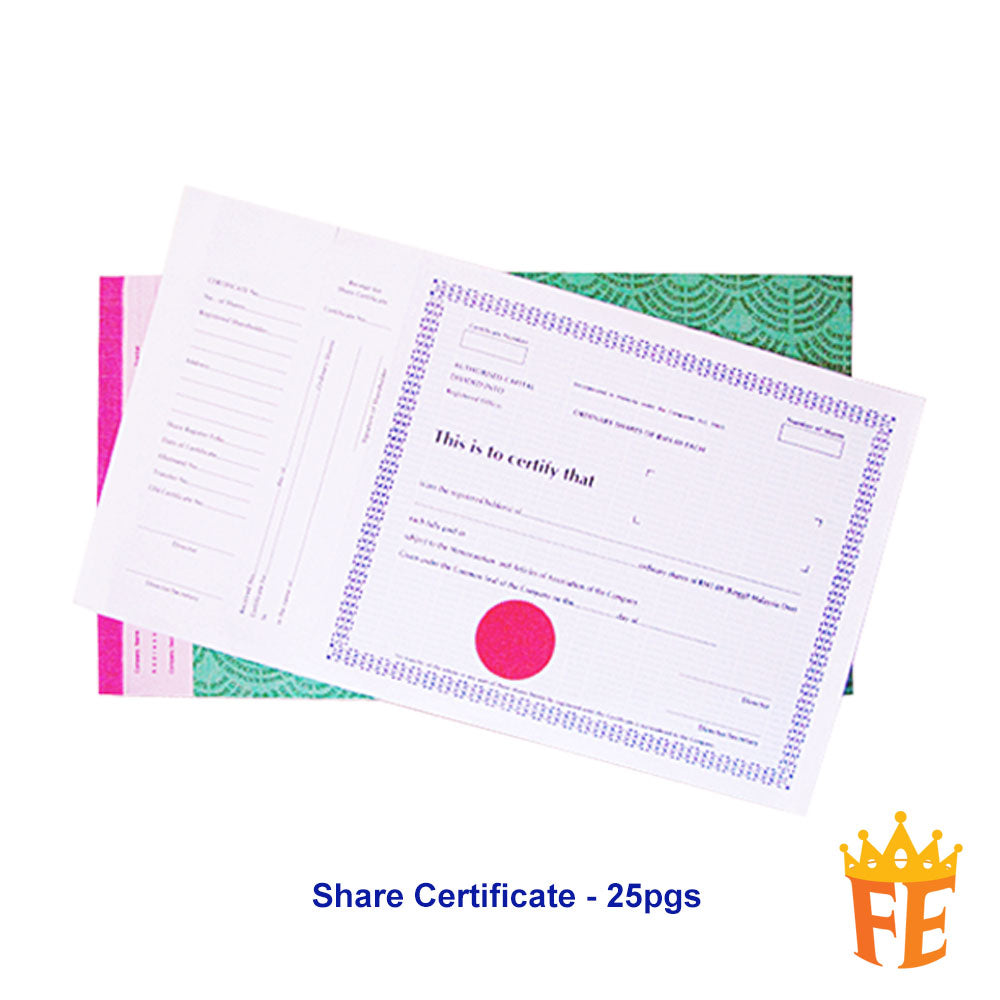 Minute Book / Share Register Book & Pre-Printed Share Certificate