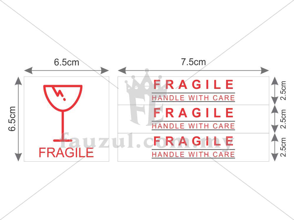 Unisun Fragile Sticker 20sheets Per Pack