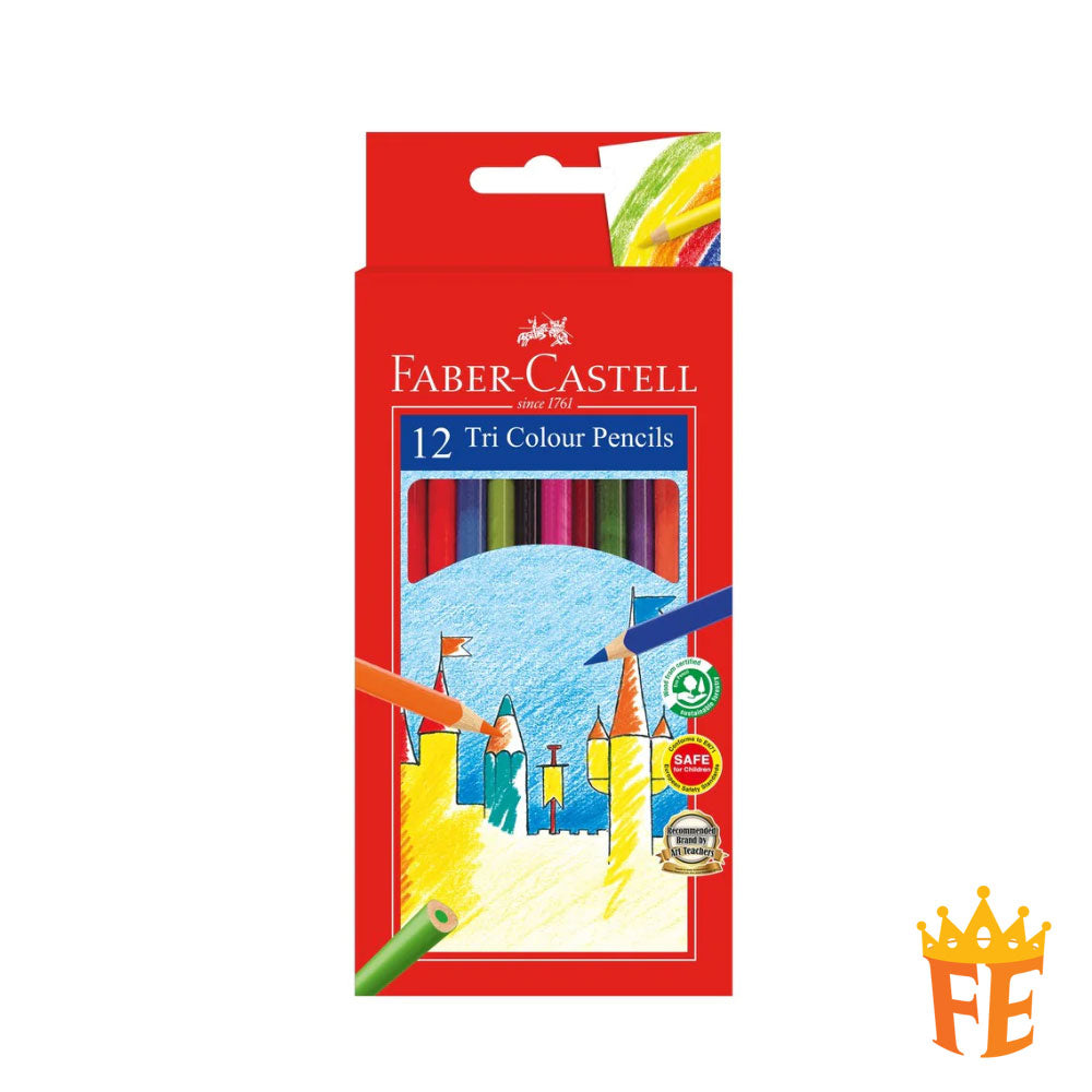 Faber Castell Tri Colour Pencils - Cardboard Box 12 / 24 / 36 / 48 Colours