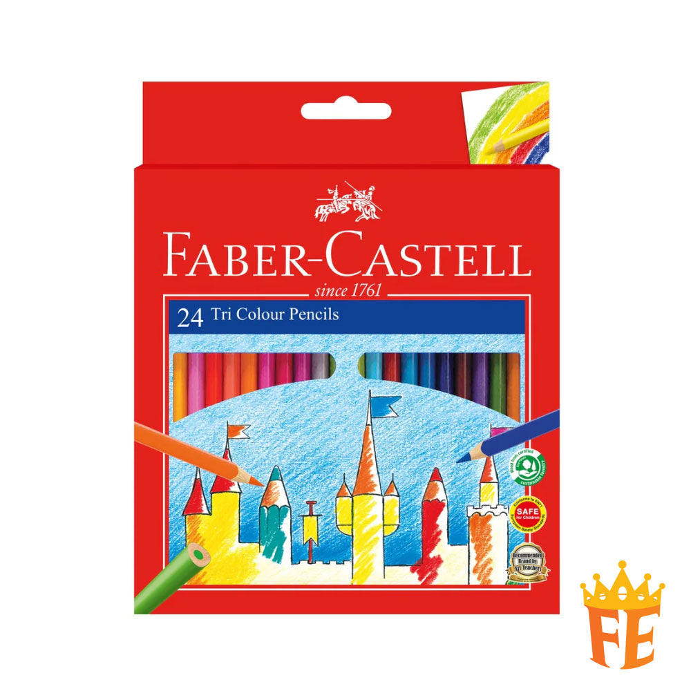 Faber Castell Tri Colour Pencils - Cardboard Box 12 / 24 / 36 / 48 Colours