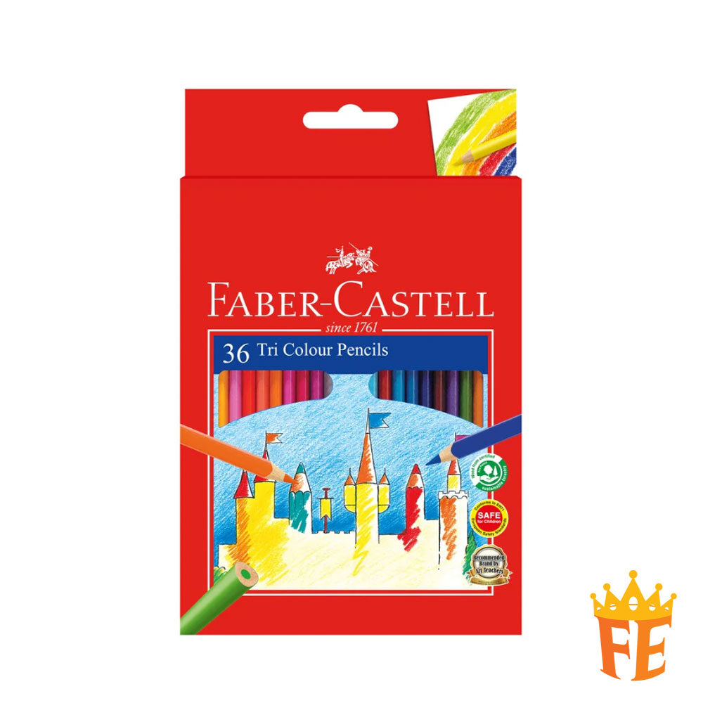 Faber Castell Tri Colour Pencils - Cardboard Box 12 / 24 / 36 / 48 Colours