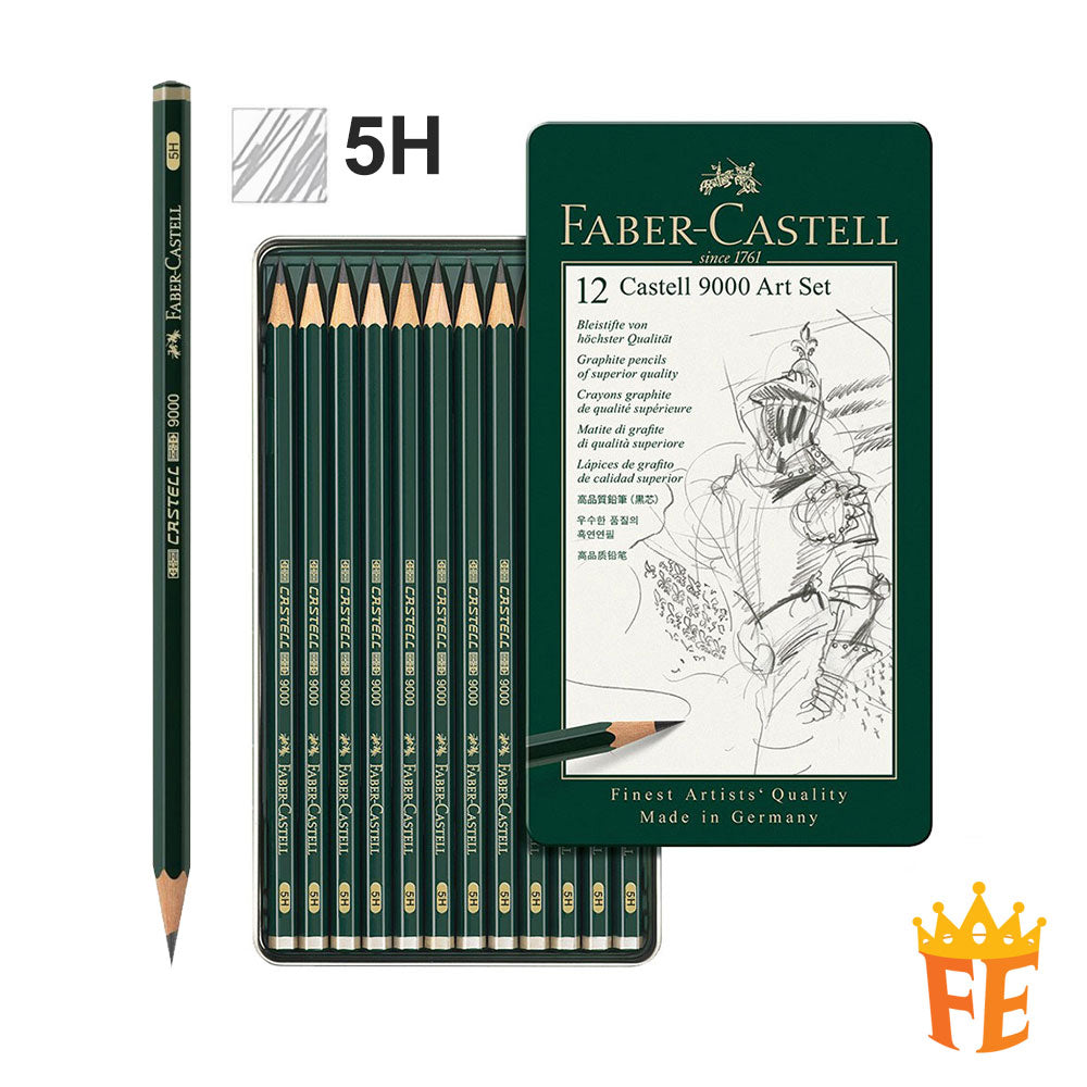 Faber-Castell - Castell 9000 Art Set Pencil (Pack of 6), Green