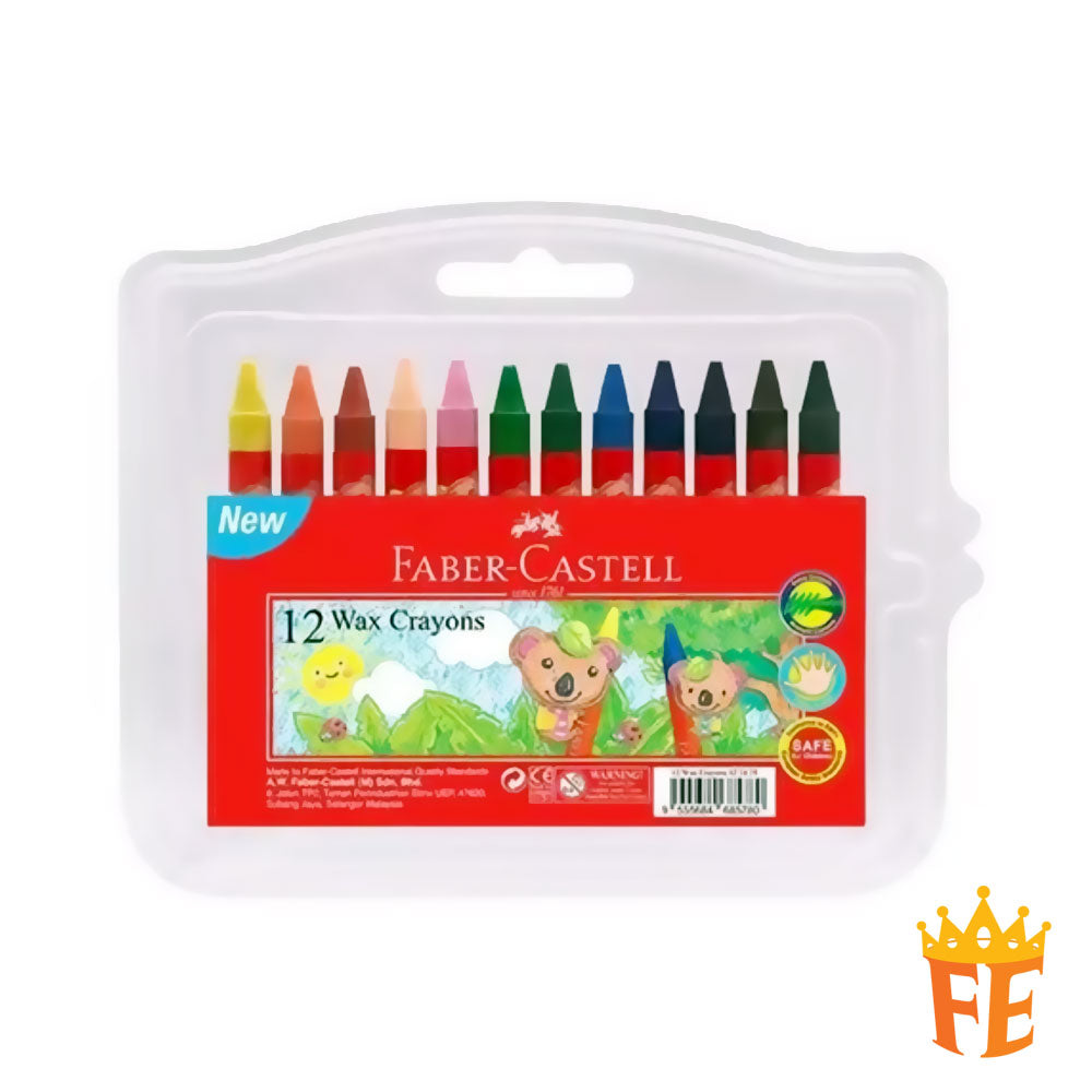Faber Castell Wax Crayon In Clamshell 12 / 24 Colour