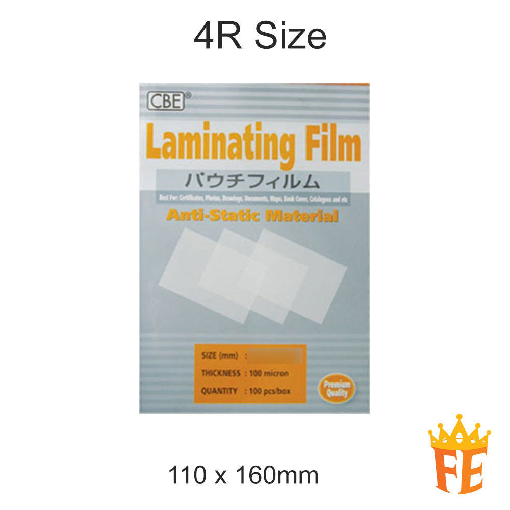 CBE Laminating Film / Pouch All Sizes