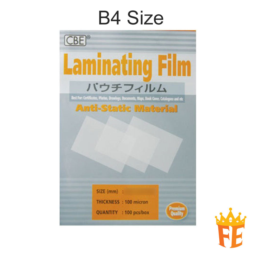 CBE Laminating Film / Pouch All Sizes