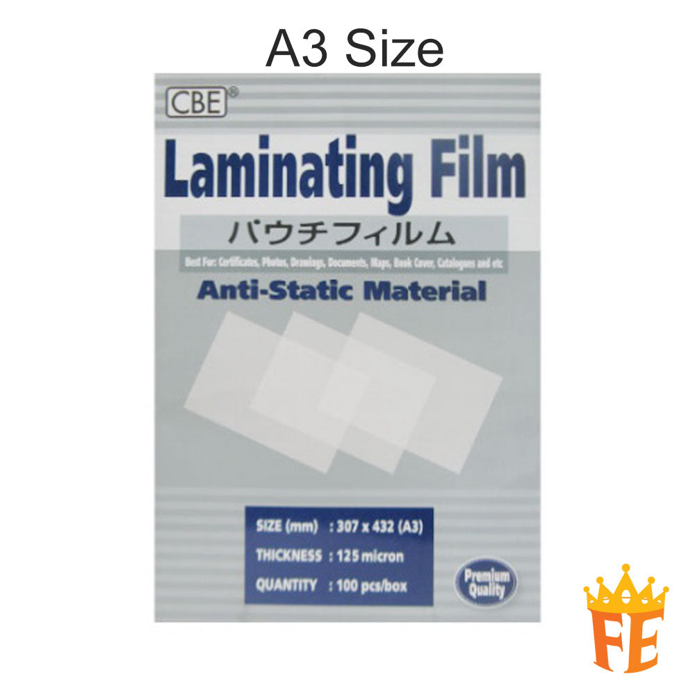 CBE Laminating Film / Pouch All Sizes