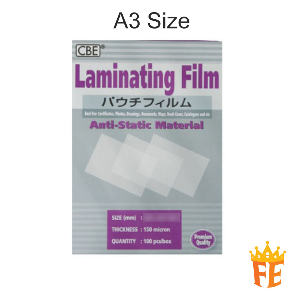 CBE Laminating Film / Pouch All Sizes