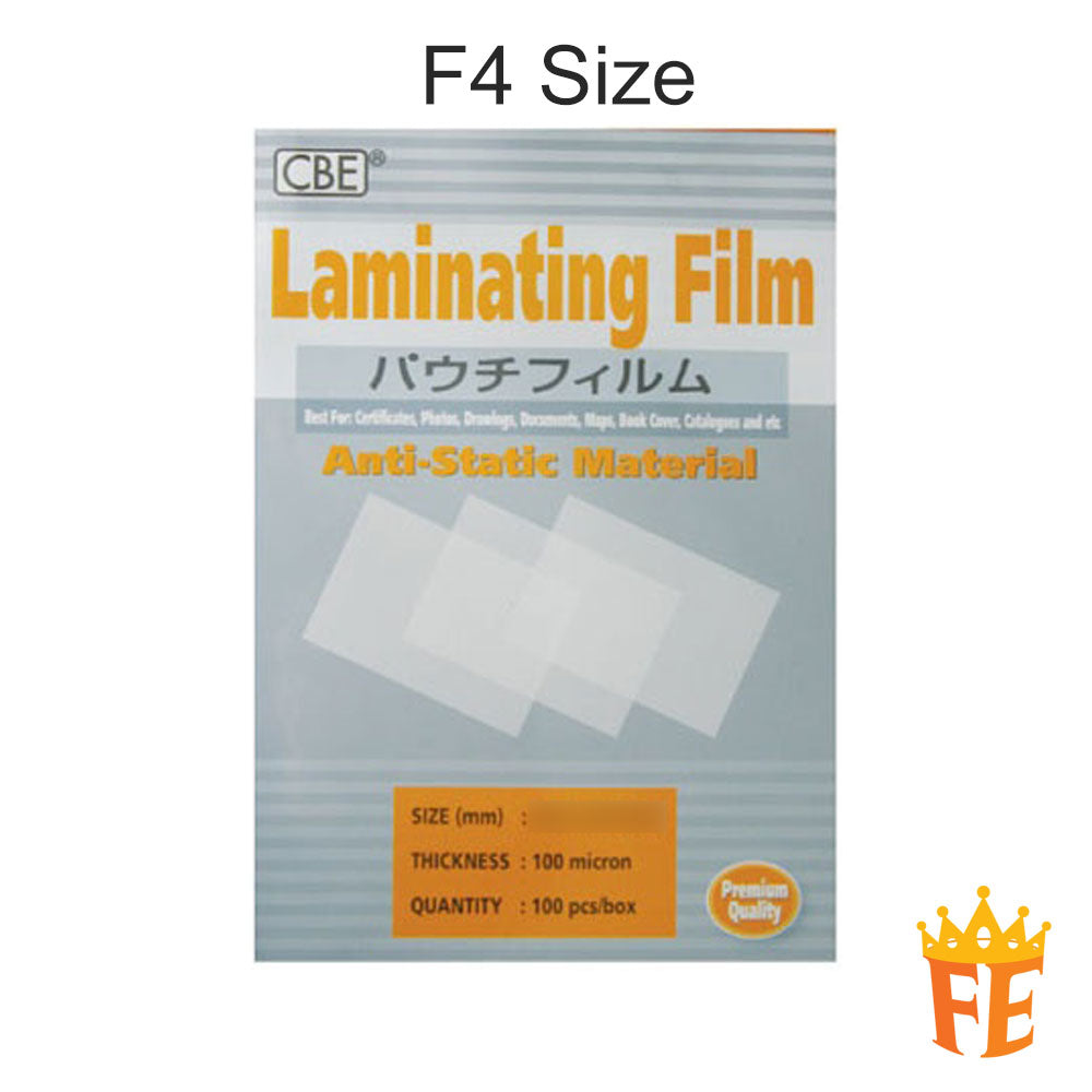 CBE Laminating Film / Pouch All Sizes