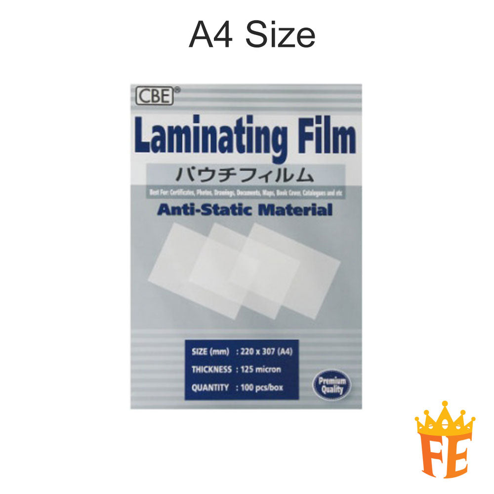 CBE Laminating Film / Pouch All Sizes