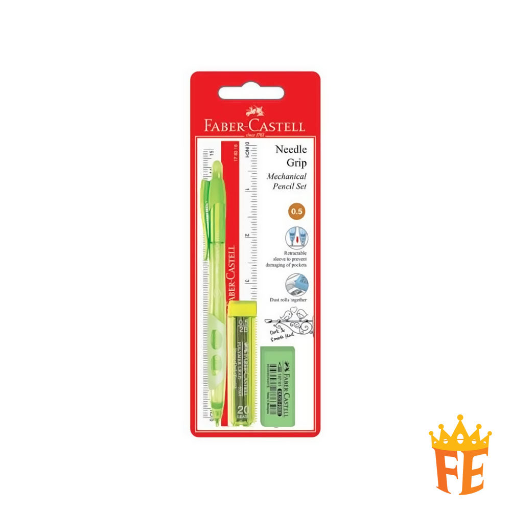 Faber Castell Needle Grip 0.5mm with Leads, Ruler & Eraser 134001