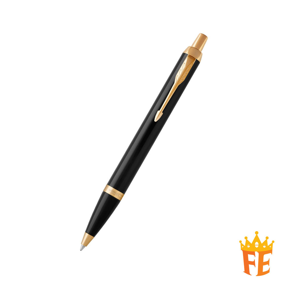 Parker IM Black Lacquer Gold Trim Rollerball / Ballpoint Pen