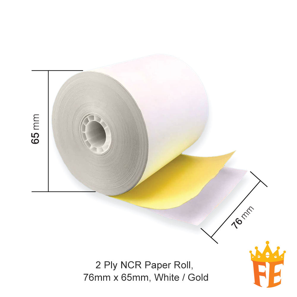 Sono-Roll 2 Ply NCR Paper Roll 76mm (Full Length) 1 Box Of 100 Rolls