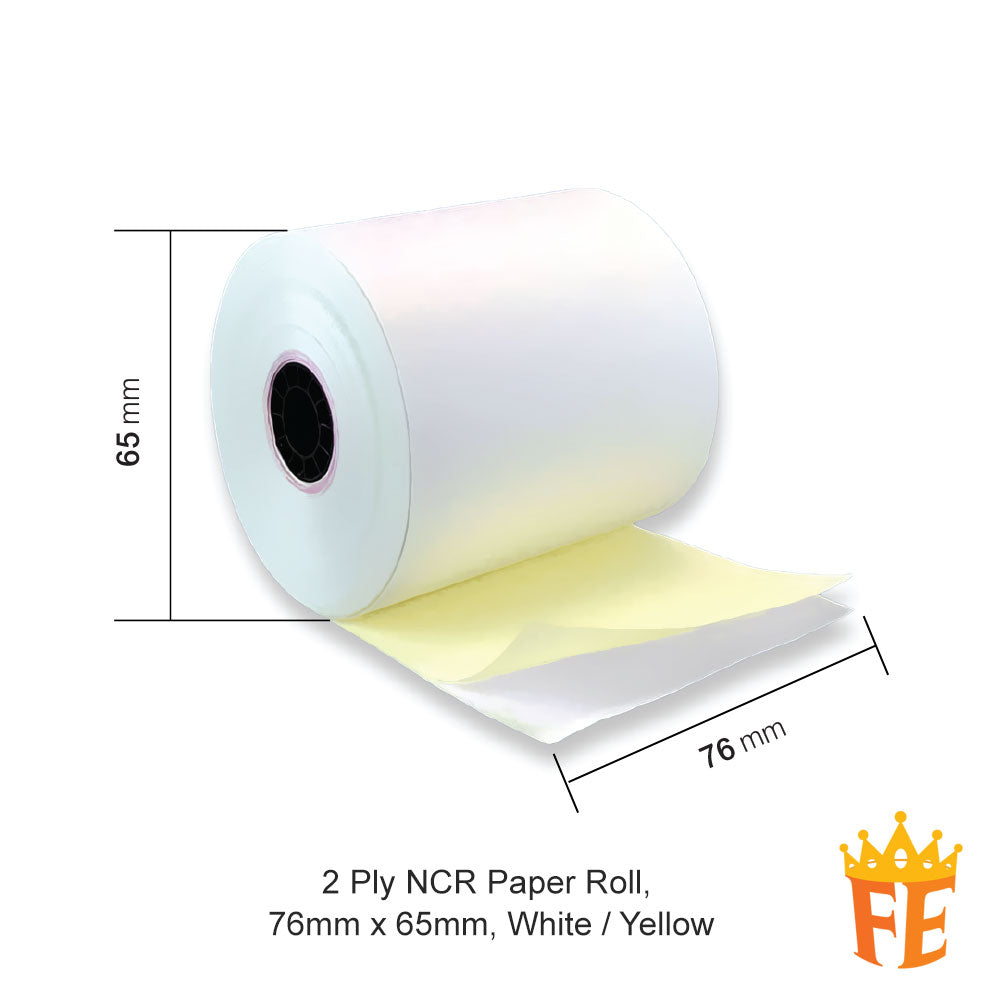 Sono-Roll 2 Ply NCR Paper Roll 76mm (Full Length) 1 Box Of 100 Rolls