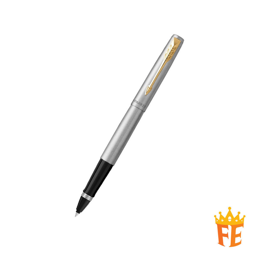 Parker Jotter Stainless Steel Gold Trim Rollerball / Ballpoint Pen