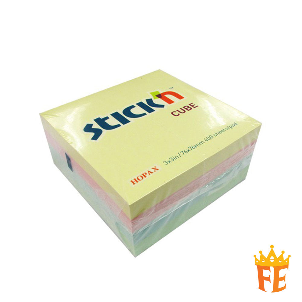 Hopax Pastel & Neon Sticky Notes Cube 2" X 2" / 3" X 3"