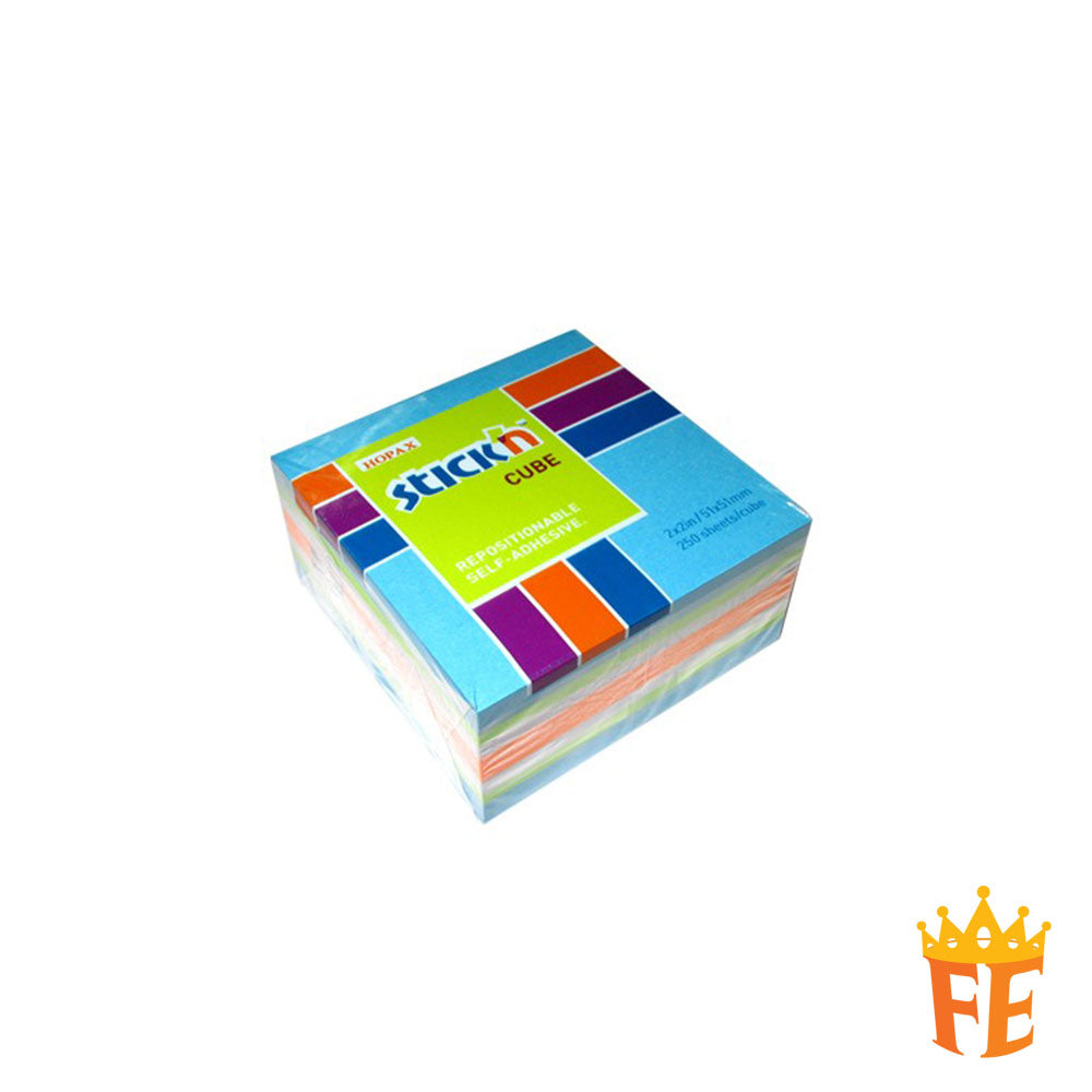 Hopax Pastel & Neon Sticky Notes Cube 2" X 2" / 3" X 3"