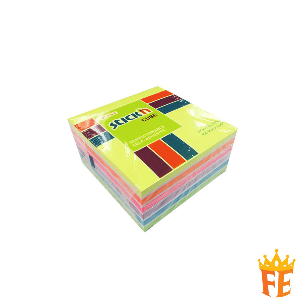 Hopax Pastel & Neon Sticky Notes Cube 2" X 2" / 3" X 3"