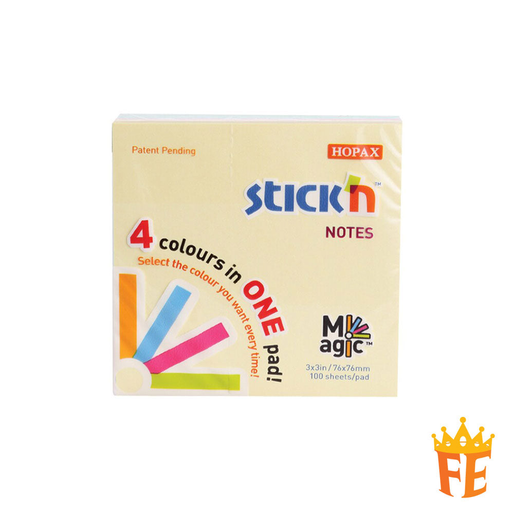 Hopax Magic Notes Mix 4 Colour 3" X 3" / 3" X 4" / 3" X 5"