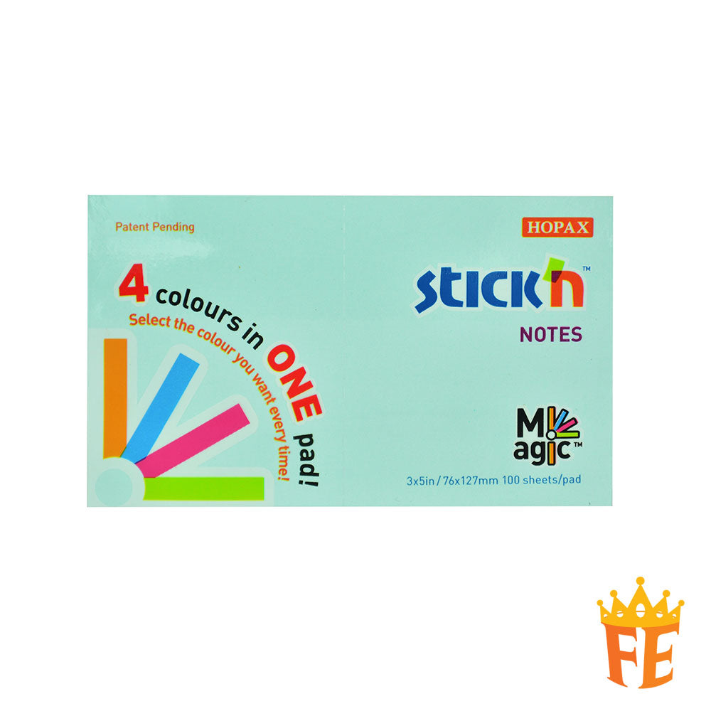 Hopax Magic Notes Mix 4 Colour 3" X 3" / 3" X 4" / 3" X 5"