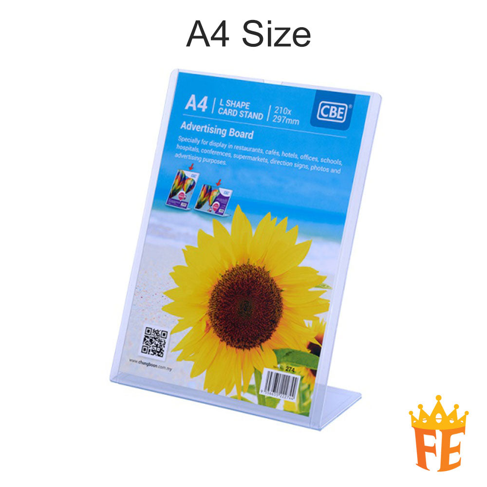 CBE L Shape Card Stand / Acrylic Stand A4 / A5 / A6