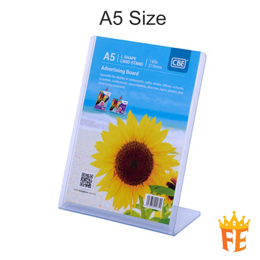 CBE L Shape Card Stand / Acrylic Stand A4 / A5 / A6