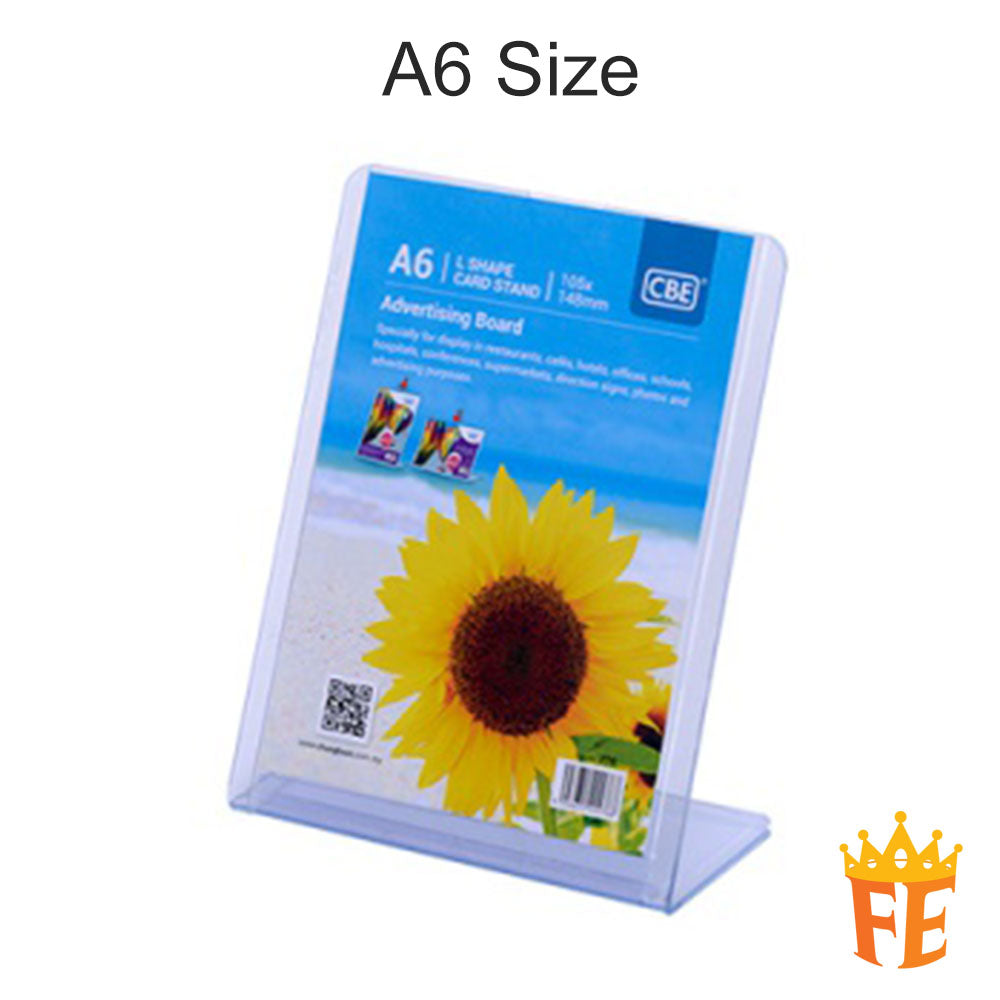 CBE L Shape Card Stand / Acrylic Stand A4 / A5 / A6