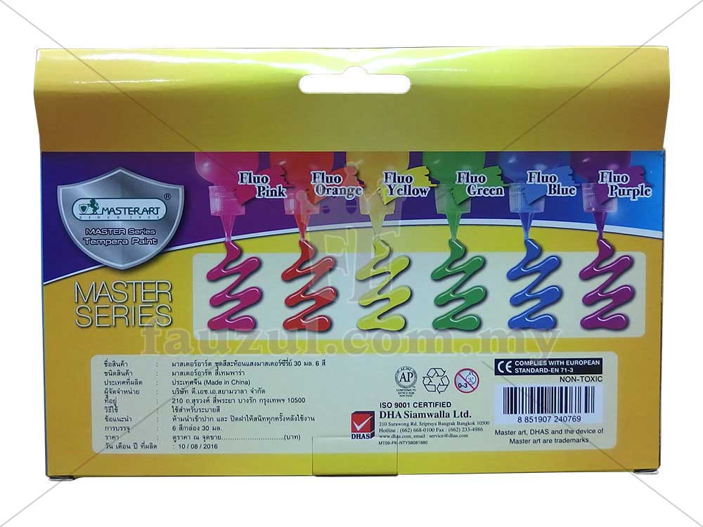 Tempera Pain Fluo Set 6 Colours