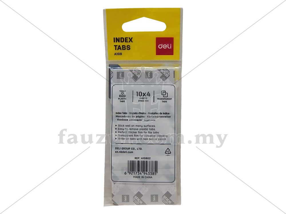 Deli Index Tabs 25 X 51mm A10802