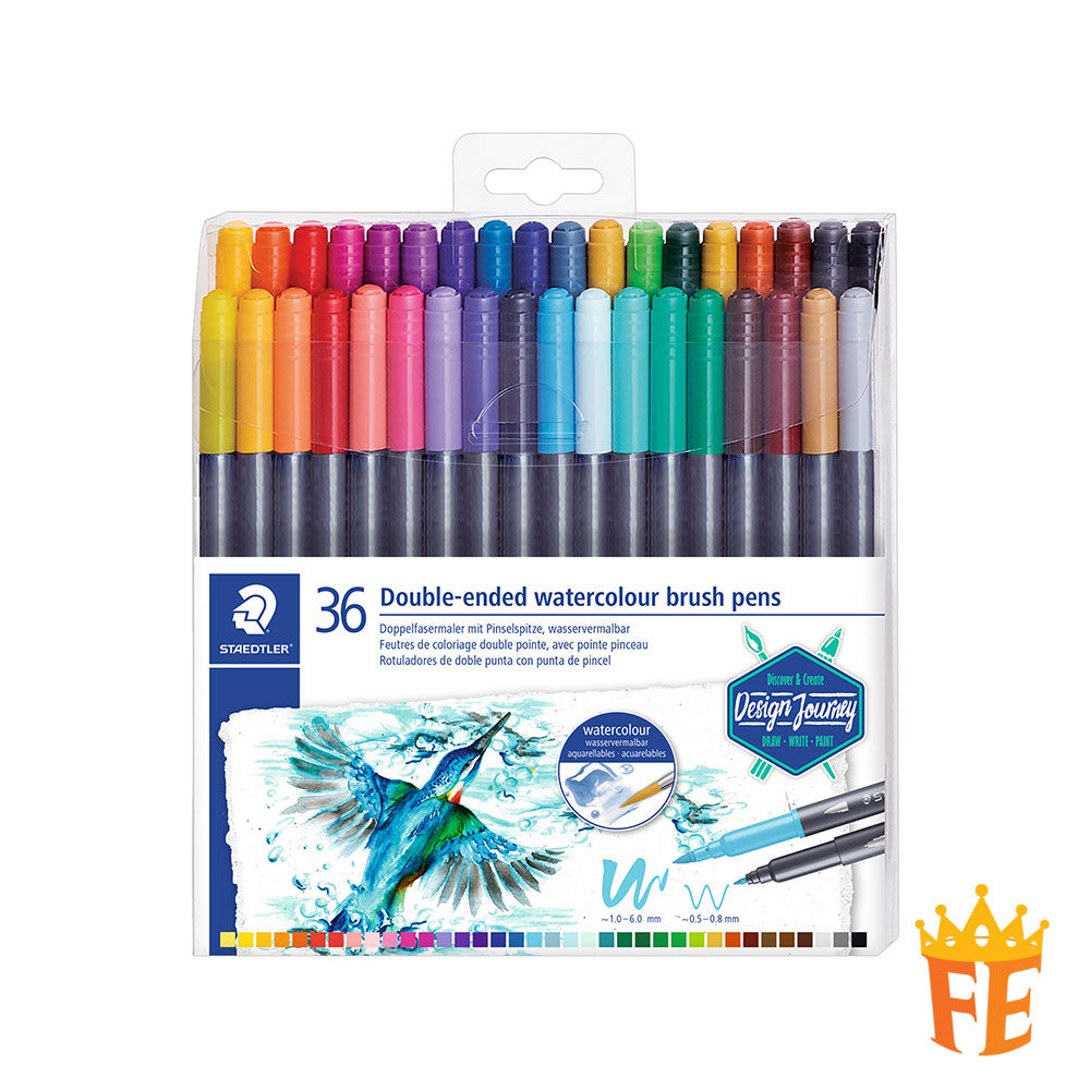 Staedtler Double Ended Watercolour Brush Pens 18 / 36 Colours