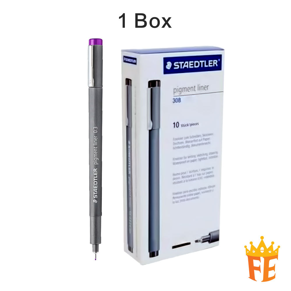 Staedtler Pigment Liner (1 Box Of 10pcs) All Size & Colour