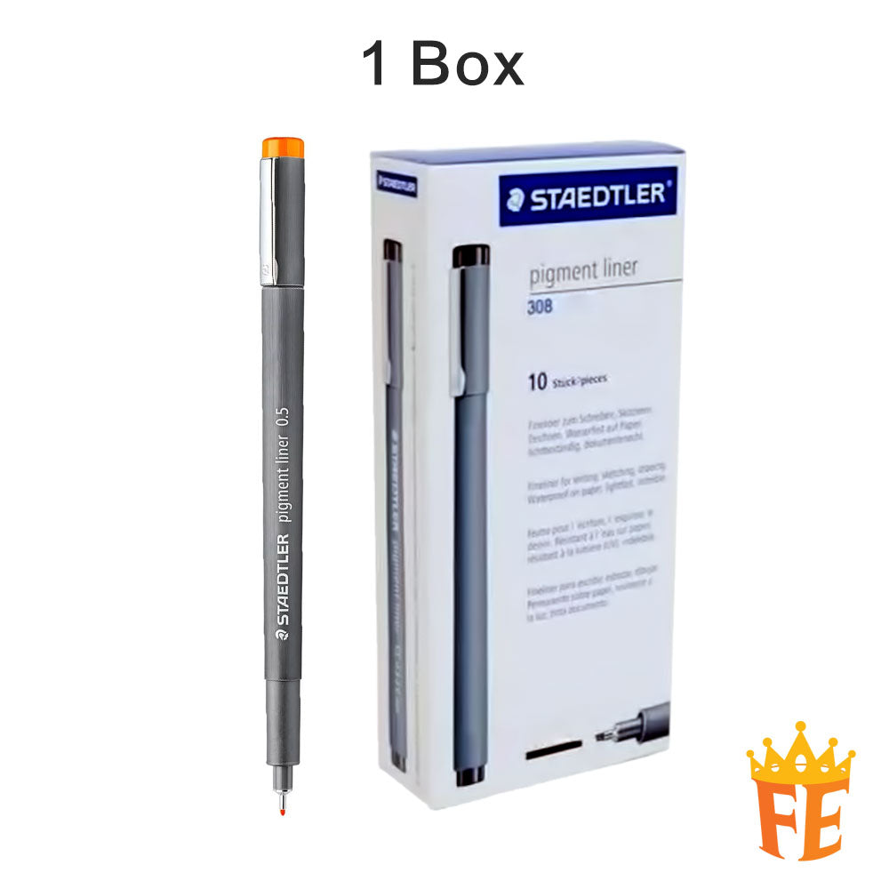 Staedtler Pigment Liner (1 Box Of 10pcs) All Size & Colour