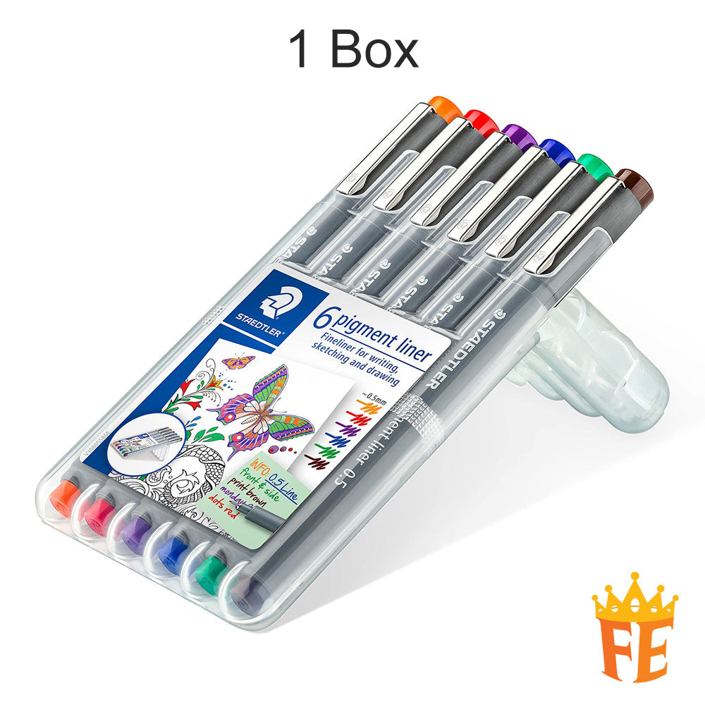 Staedtler Pigment Liner (1 Box Of 10pcs) All Size & Colour