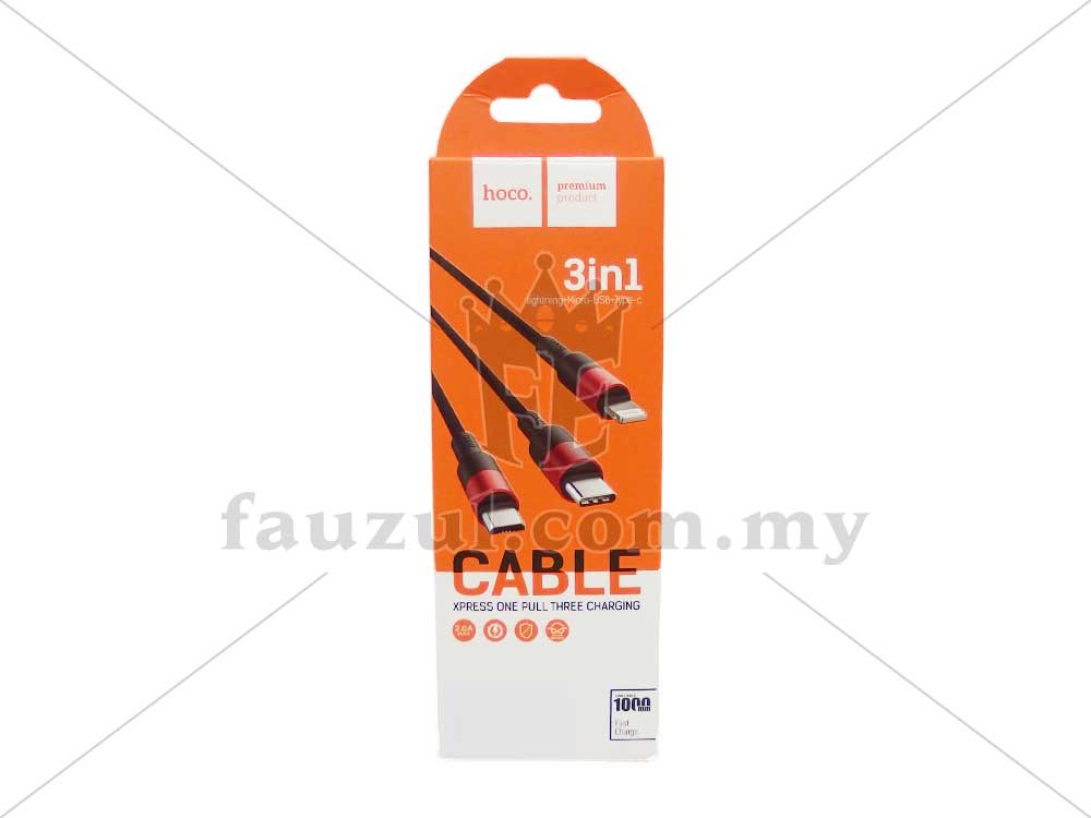 Kaize 3 In 1 Phone Cable 1 Meter