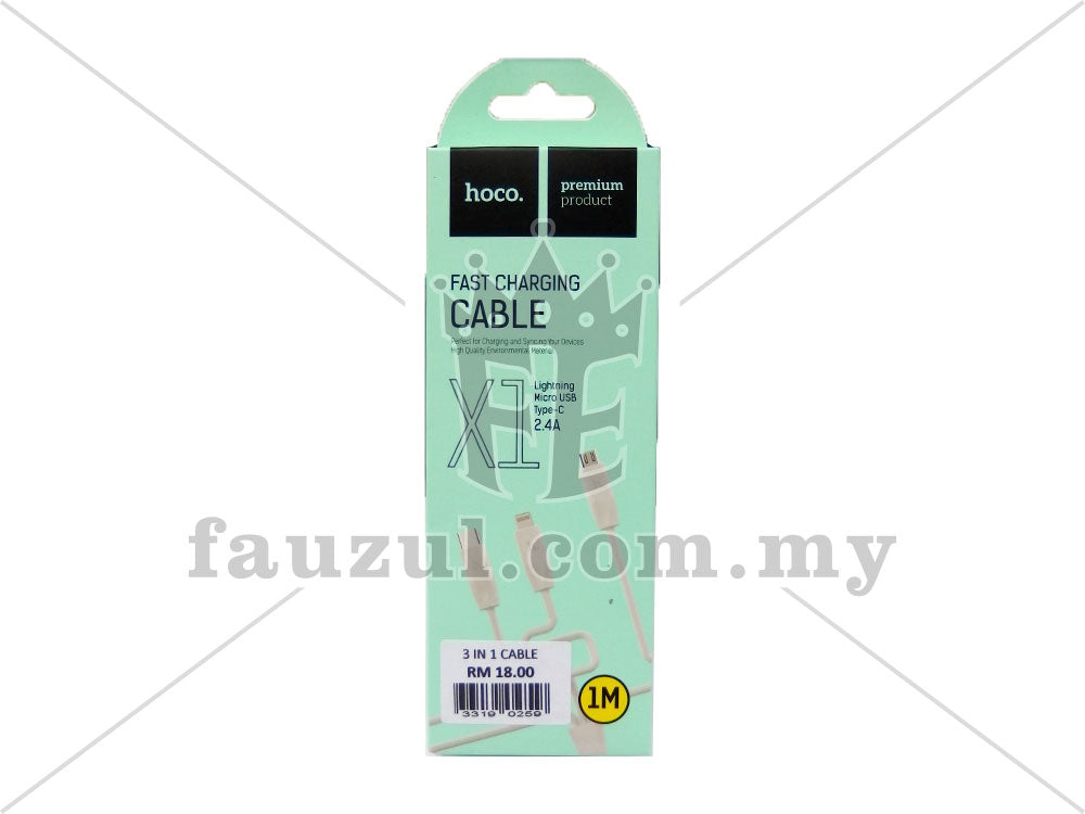 Kaize 3 In 1 Phone Cable 1 Meter