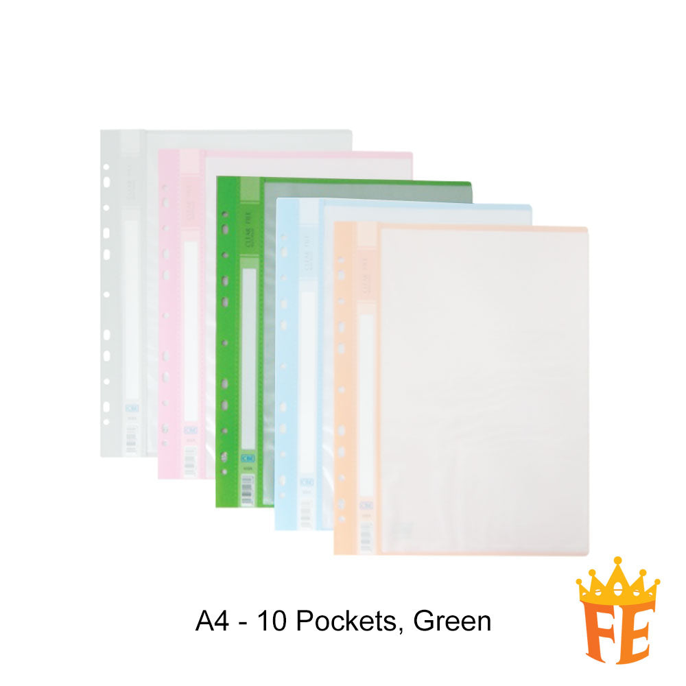 CBE 408A PP Clear File Multi Holes A4 (11 holes) 10 Pockets