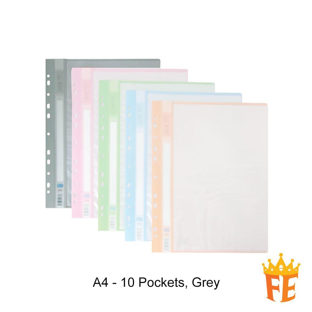 CBE 408A PP Clear File Multi Holes A4 (11 holes) 10 Pockets