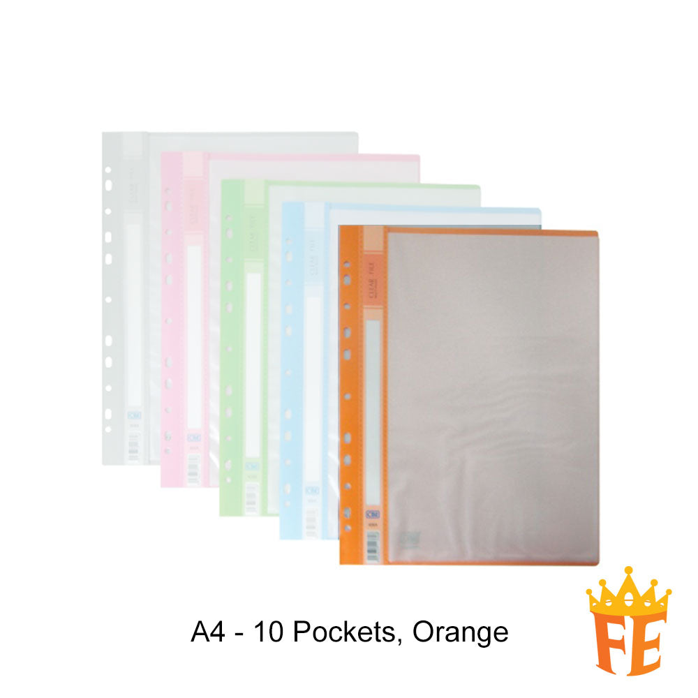 CBE 408A PP Clear File Multi Holes A4 (11 holes) 10 Pockets