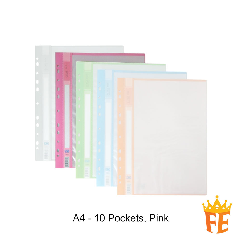 CBE 408A PP Clear File Multi Holes A4 (11 holes) 10 Pockets