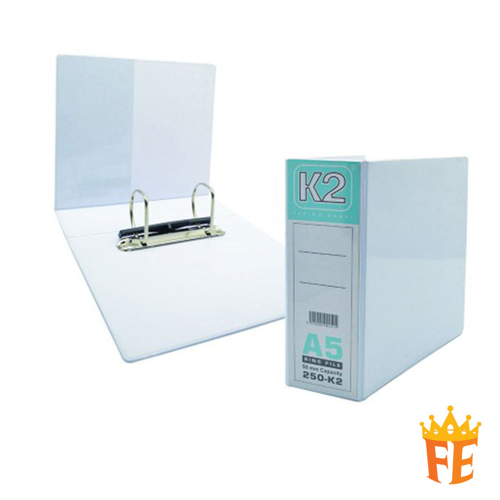 K2 PVC File 2D / 3D / 4D Ring Binder With Transparency Cover 25 / 40 / 50mm A5 / A4