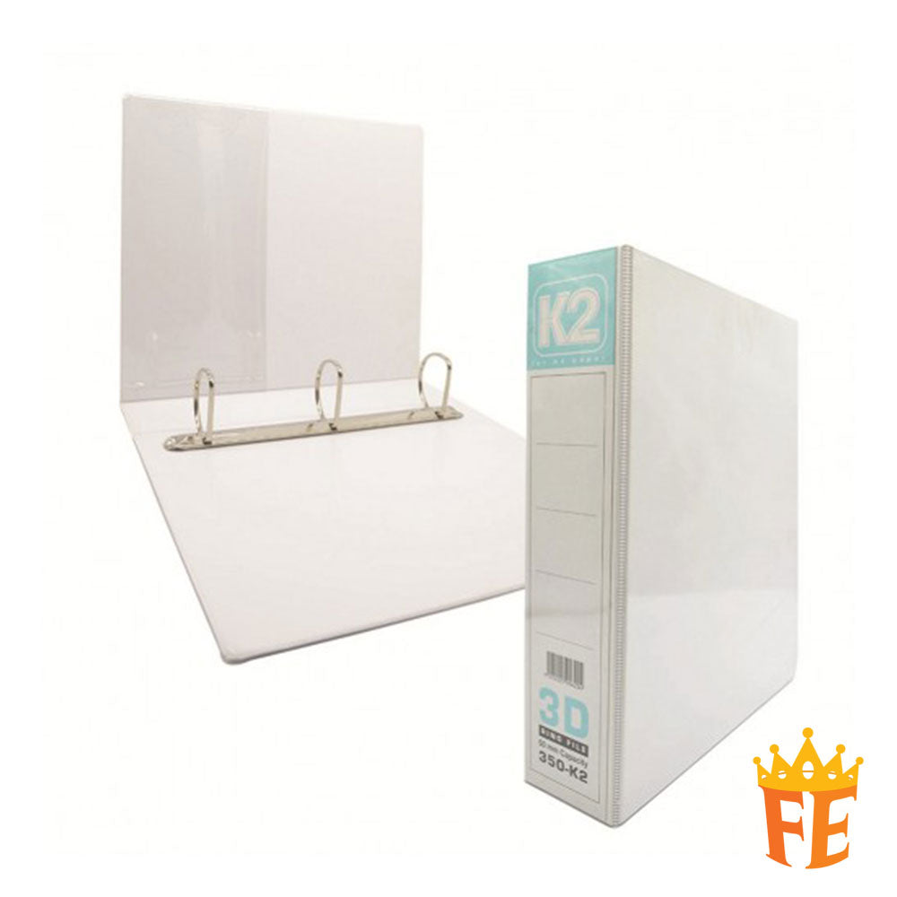 K2 PVC File 2D / 3D / 4D Ring Binder With Transparency Cover 25 / 40 / 50mm A5 / A4