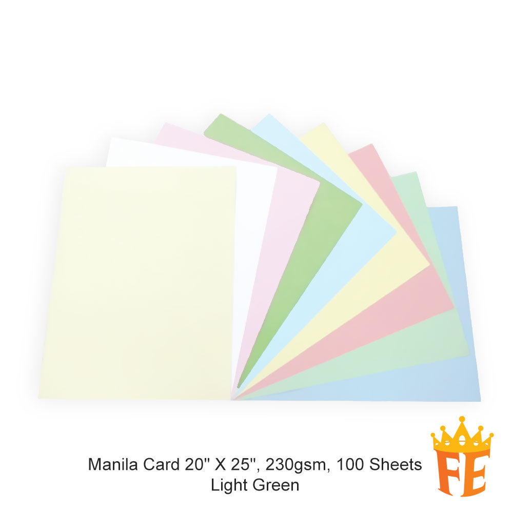 Manila Card 20" X 25" Light / Dark / Mix Colours 230gsm 100 Sheets