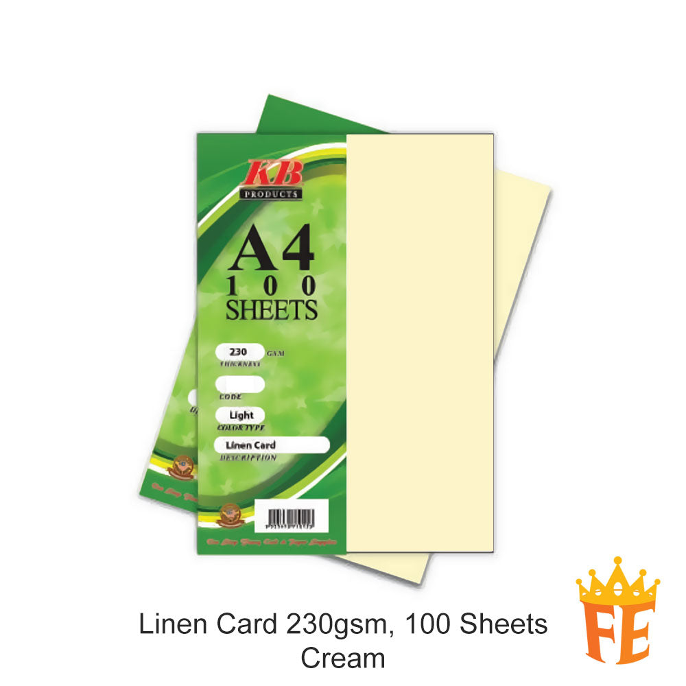 Linen Card A4 230gsm 100 Sheets Multi Colour