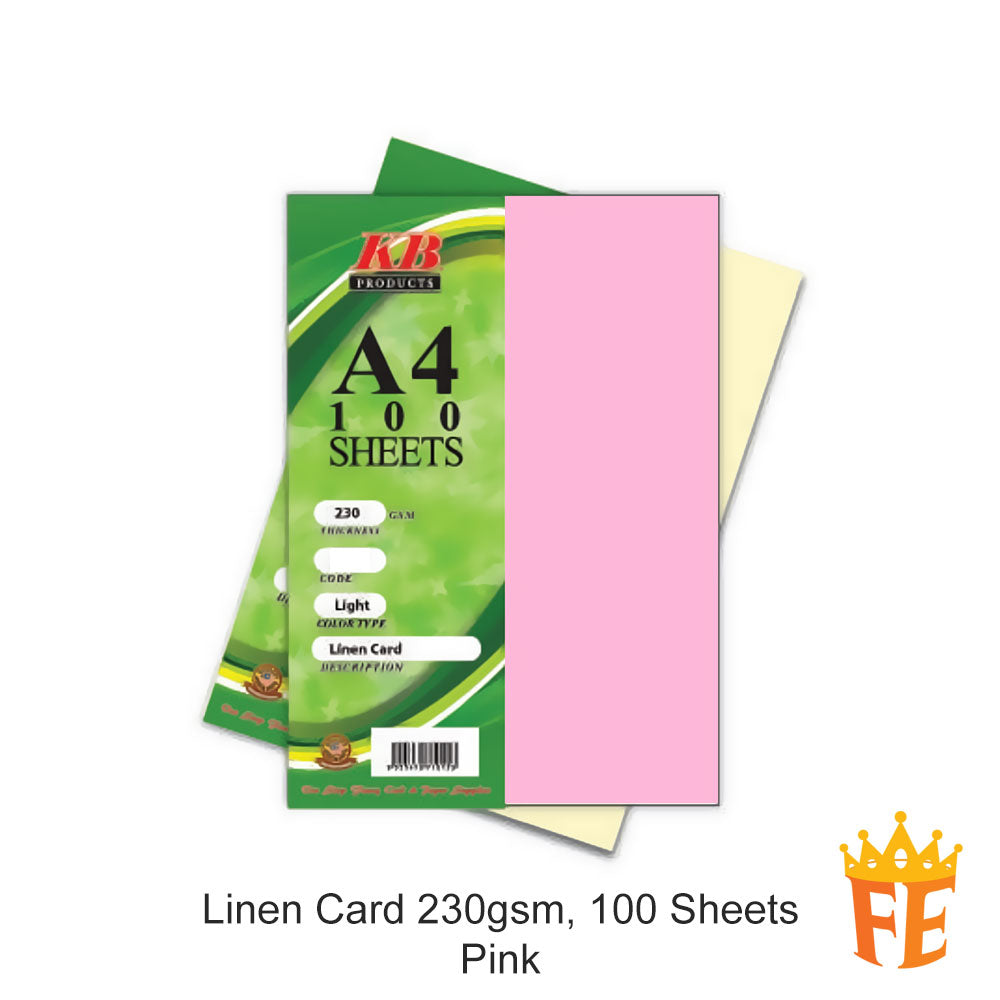 Linen Card A4 230gsm 100 Sheets Multi Colour