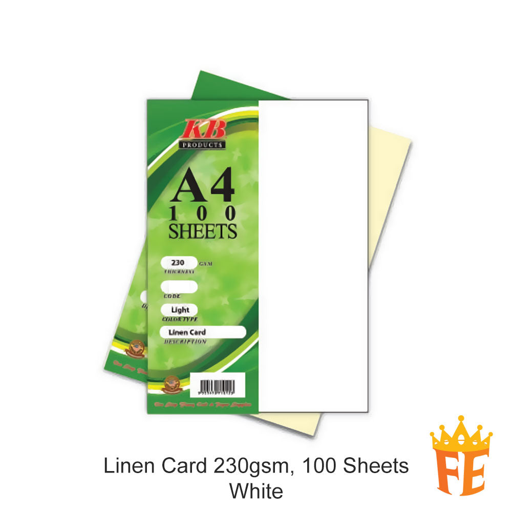 Linen Card A4 230gsm 100 Sheets Multi Colour