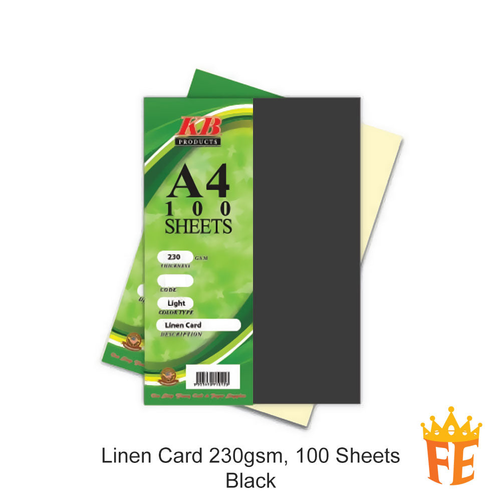Linen Card A4 230gsm 100 Sheets Multi Colour
