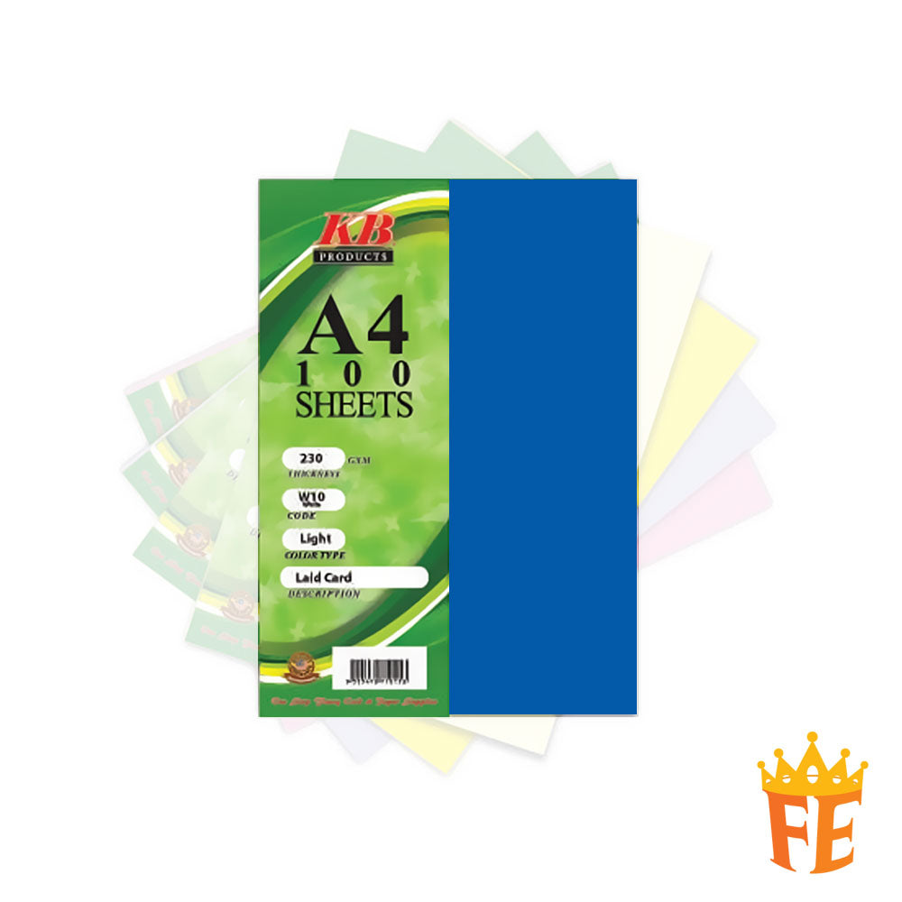 Laid Card A4 230gsm 100 Sheets Multi Colour