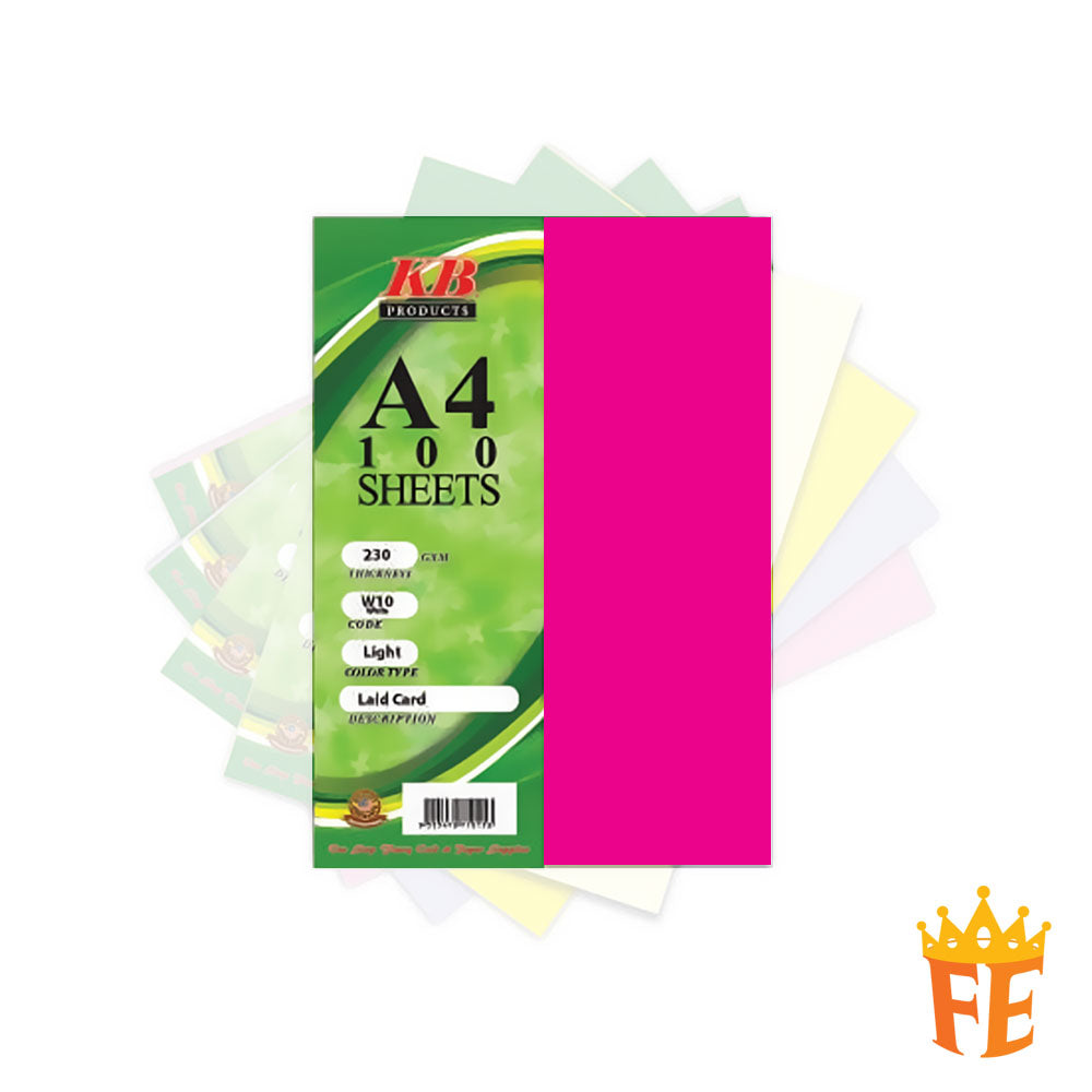 Laid Card A4 230gsm 100 Sheets Multi Colour