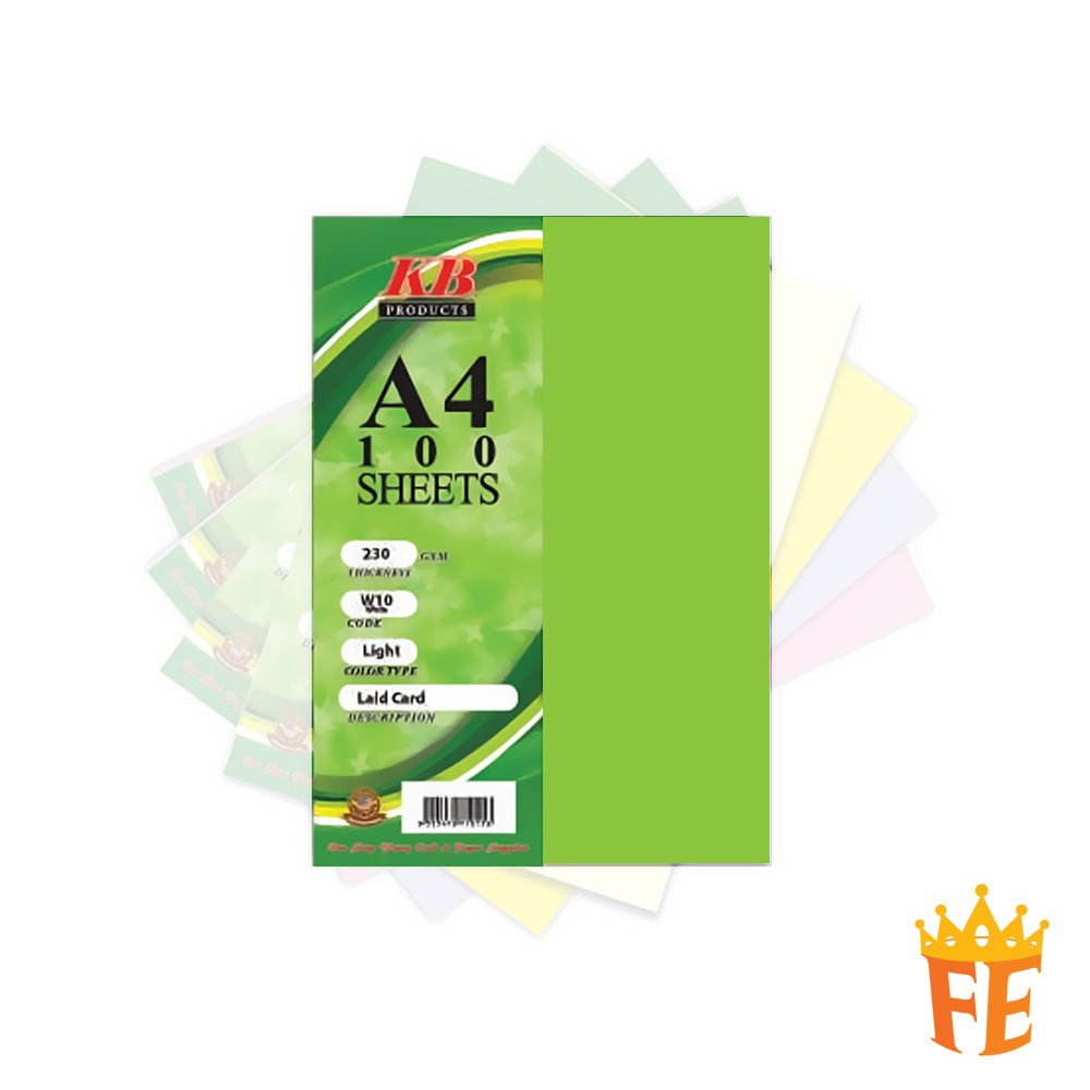 Laid Card A4 230gsm 100 Sheets Multi Colour