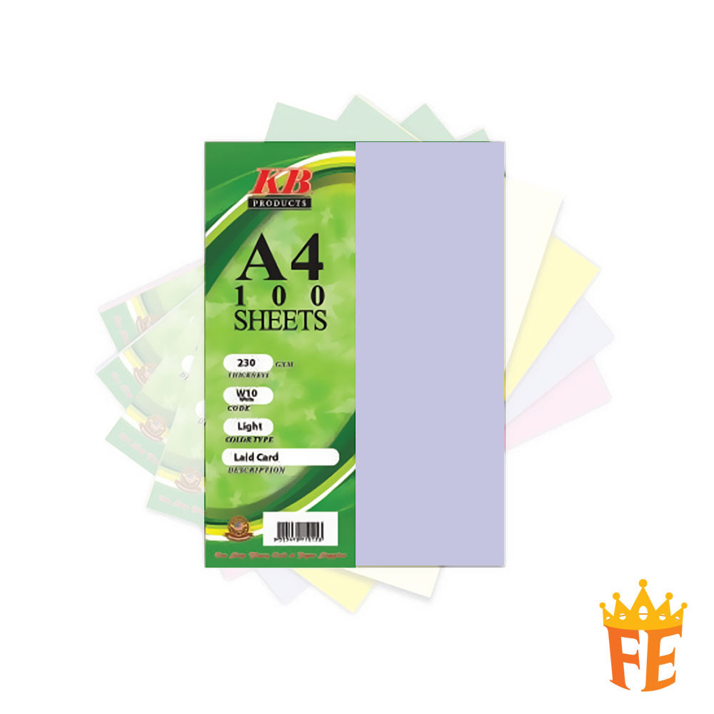 Laid Card A4 230gsm 100 Sheets Multi Colour