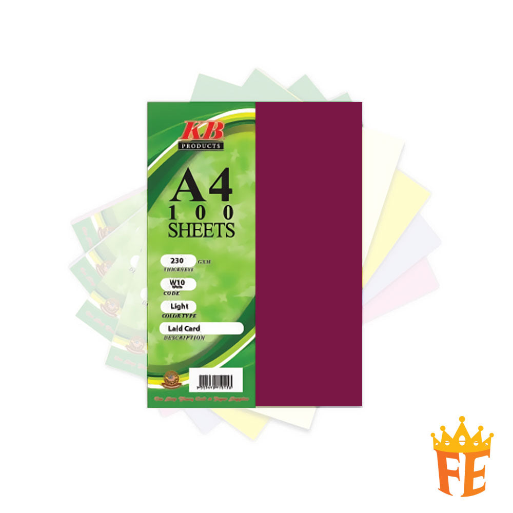 Laid Card A4 230gsm 100 Sheets Multi Colour